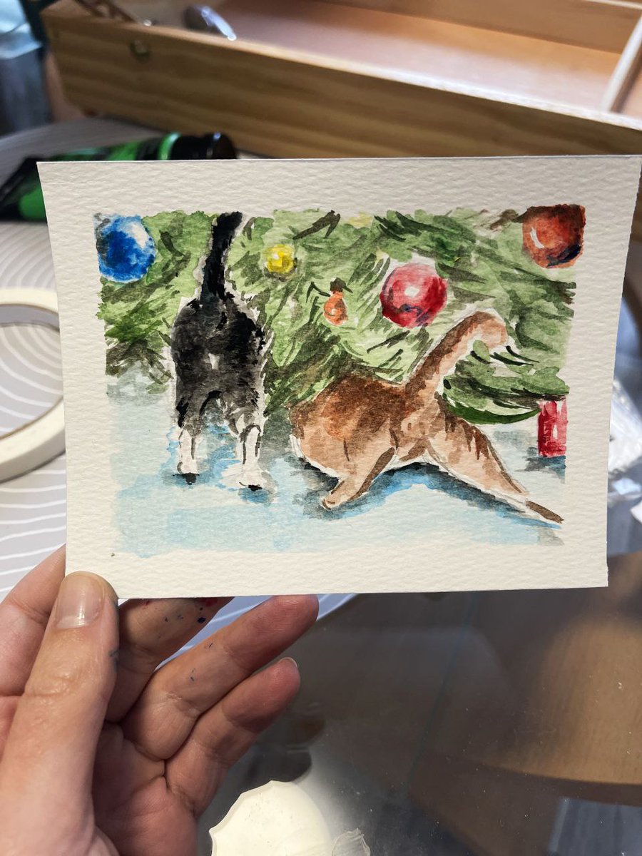 My cats are truly an inspiration to me 😌
I love watching them, they are so interesting and spontaneous. These creatures definitely make my life a little bit better ✨

#Christmas #ArtOfTheDay #painting
