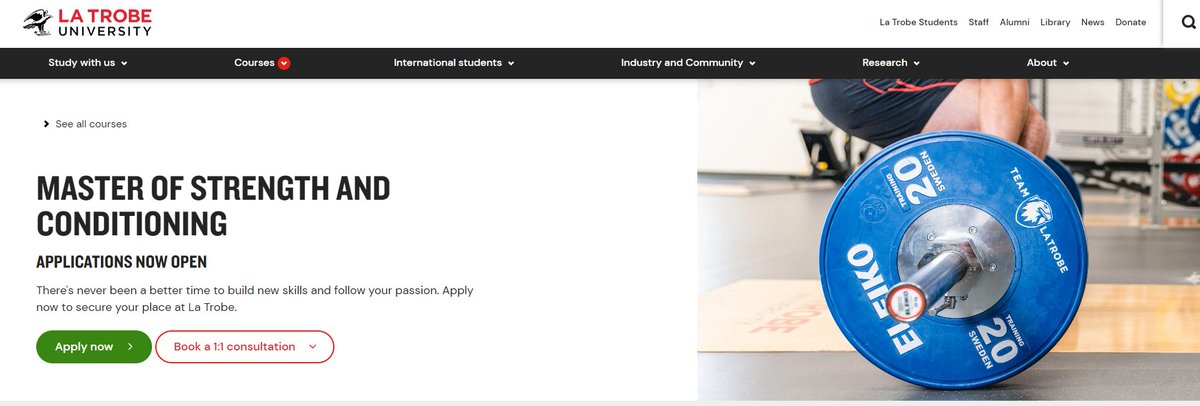 Our Master of S&amp;C is accepting applications now!

⏲️18 months FT or PT equivalent 
✍️Blended delivery ideal for local, interstate &amp; international students
🏅Placement with pro clubs/institutes
👩‍🎓Embedded research project 
🏋️‍♀️ASCA Level 2 

shorturl.at/vwFW7