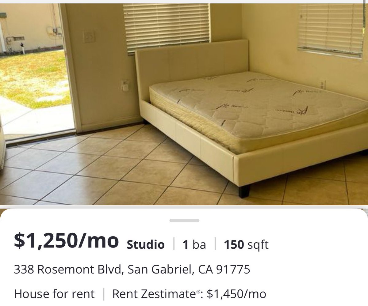 Here’s a 150 square foot apartment for 1,250.