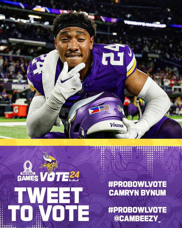 Twitter, you guys made it happen last time… let’s see what we can do now 👀 LET’S GET ME TO THE PRO BOWL! #ProBowlVote Camryn Bynum #ProBowlVote #CamrynBynum #ProBowlVote @Cambeezy_ RETWEET TO VOTE AND PLEASE SHARE! LETS MAKE IT HAPPEN ‼️🙏🏾🎬