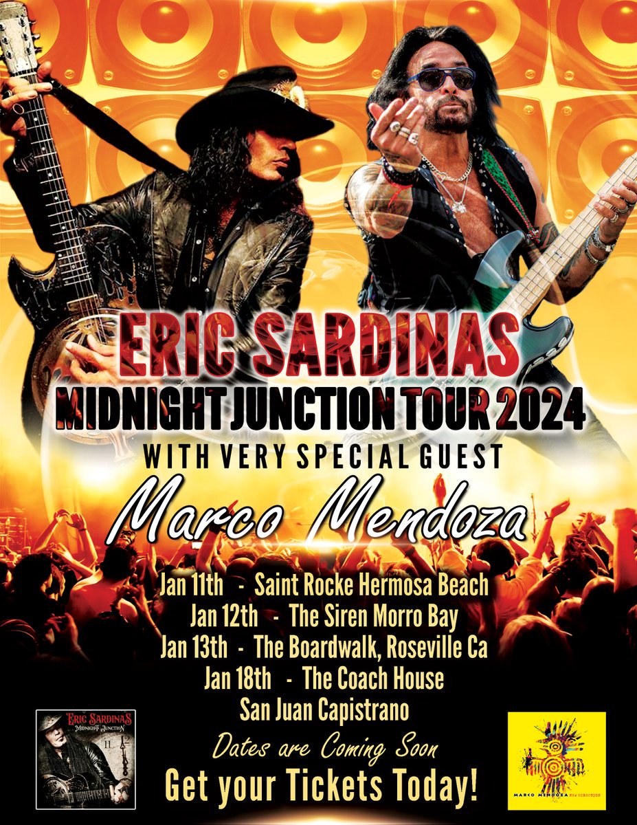 I'm elated to share that my new CD, "Midnight Junction," is now out. It's a collection of tunes that I've poured my heart and soul into, and I can't wait for you all to hear it ! I have a new website ericsardinasmusic.com. Check it out for all the latest updates, E