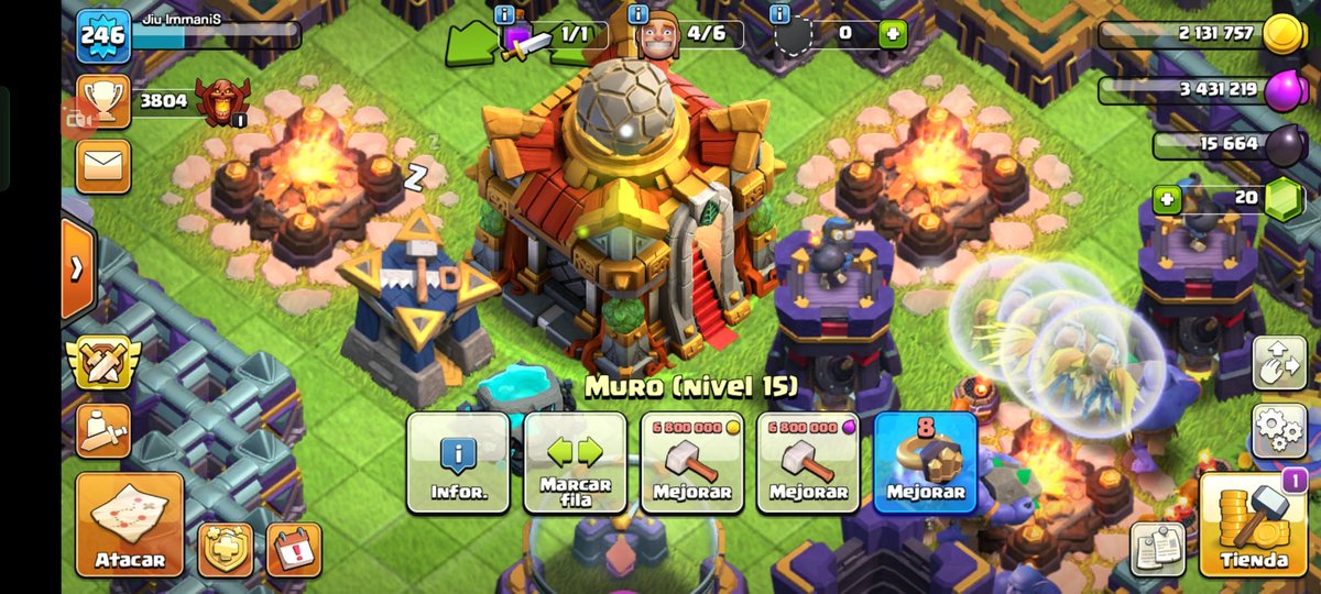 Cómo van ustedes ? 🥴 Yo no resistí, aunque me faltaban unos cuantos muros , pero prometo farmear mucho ☹️🫣🖤 #ClashOfClans
