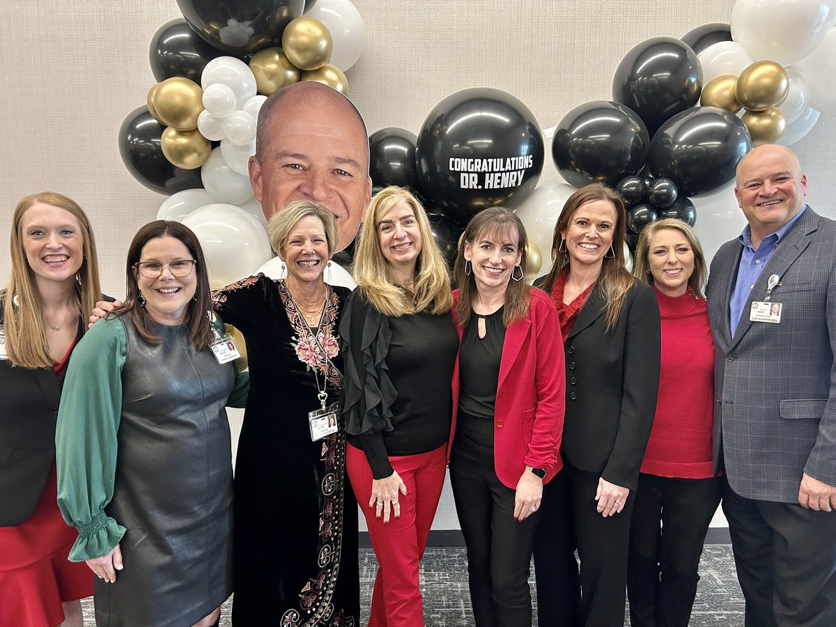 It was a bittersweet last DLT meeting today as we celebrated @SuptMarkHenry and his retirement. Cluster 1 will miss his leadership, support, and sense of humor! It’s been an honor to serve @CyFairISD with you, Dr. Henry! #CFISDforAll