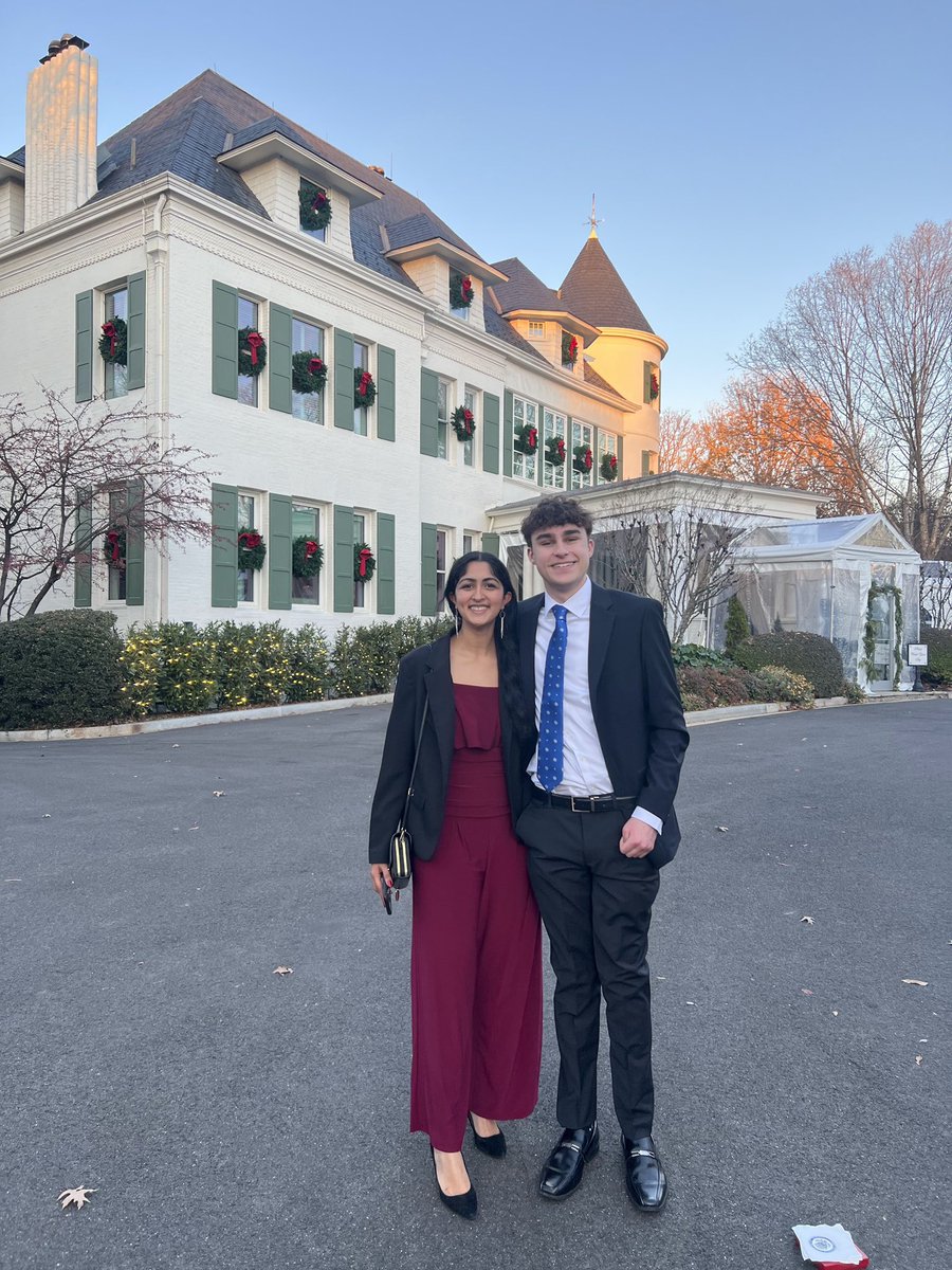 It was an honor to meet <a href="/VP/">Vice President JD Vance</a> and @SecondGentleman at their holiday party! I had the wonderful opportunity to connect with Gen Z leaders from across the country. In a season of giving and thankfulness, I’m grateful for all of the work that the administration has done!