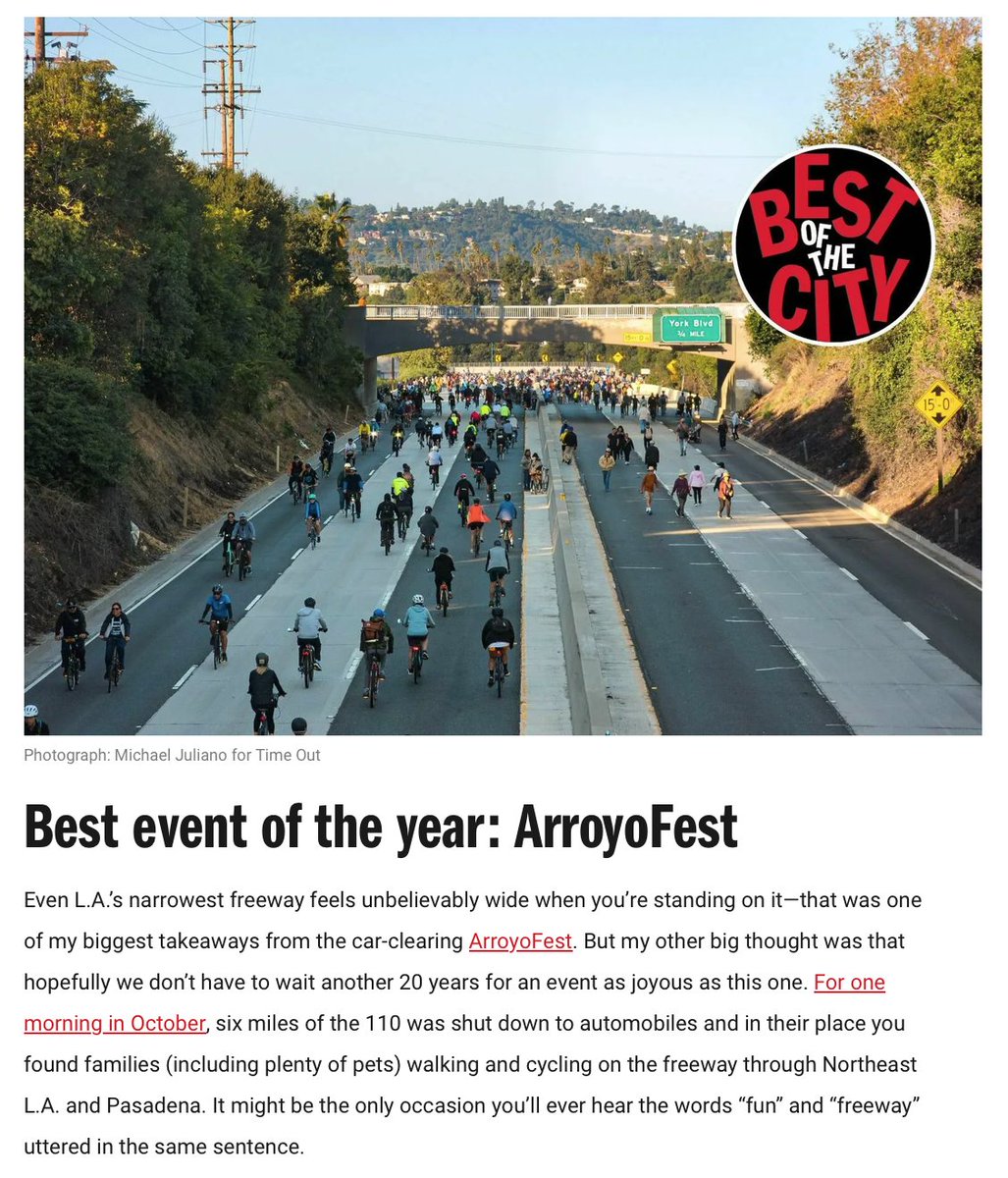 Wow! Thanks <a href="/timeoutla/">Time Out Los Angeles</a> for choosing #ArroyoFest as the BEST EVENT OF THE YEAR in their "Best of the City" Awards. 🫶🏼

👩🏻‍💻 Read More: timeout.com/los-angeles/th… <a href="/metrolosangeles/">Metro Los Angeles</a> <a href="/SGVCOG/">San Gabriel Valley COG</a>