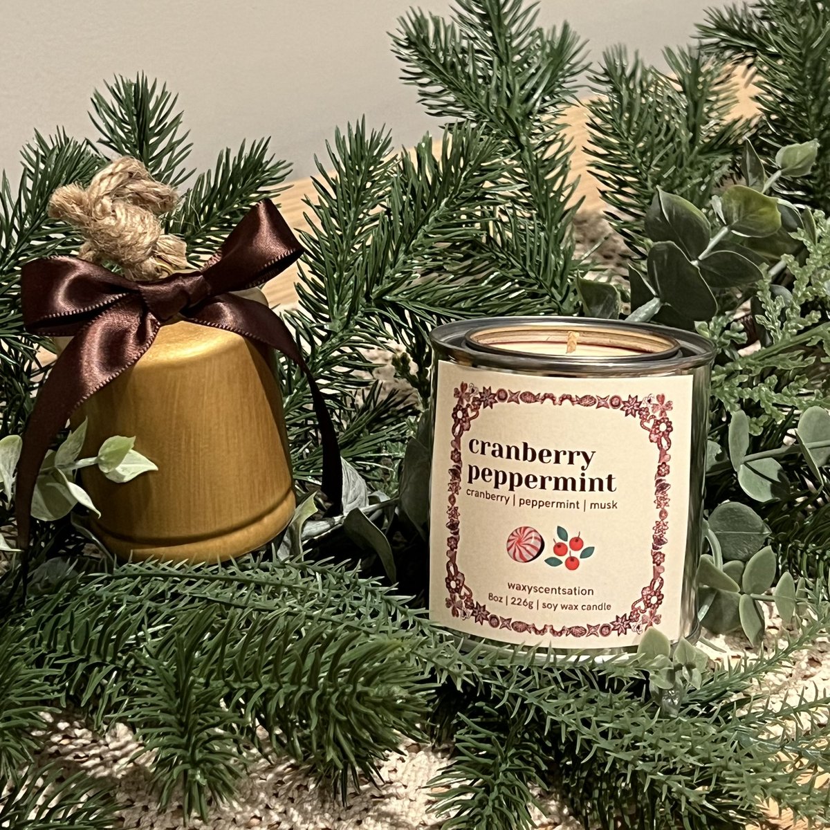 Imagine your house smelling like cranberry peppermint ❤️🎄
