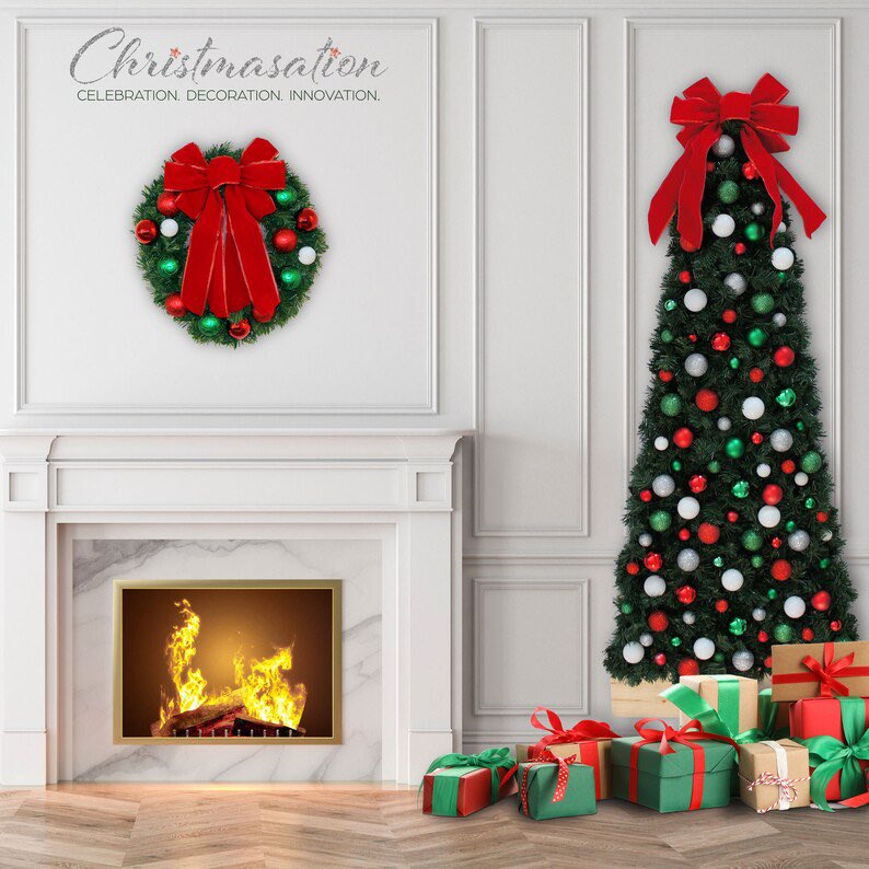 Countdown to Christmas Blowout Sale! All holiday items are now on sale like this space-saving Pet Friendly Pre-Lit Traditional Red Green White Silver Interlocking Stackable Hanging Christmas EZ-FIT Tree!
christmasation.etsy.com/listing/159629…
#hangingtree #christmastree #walltree #spacesaving