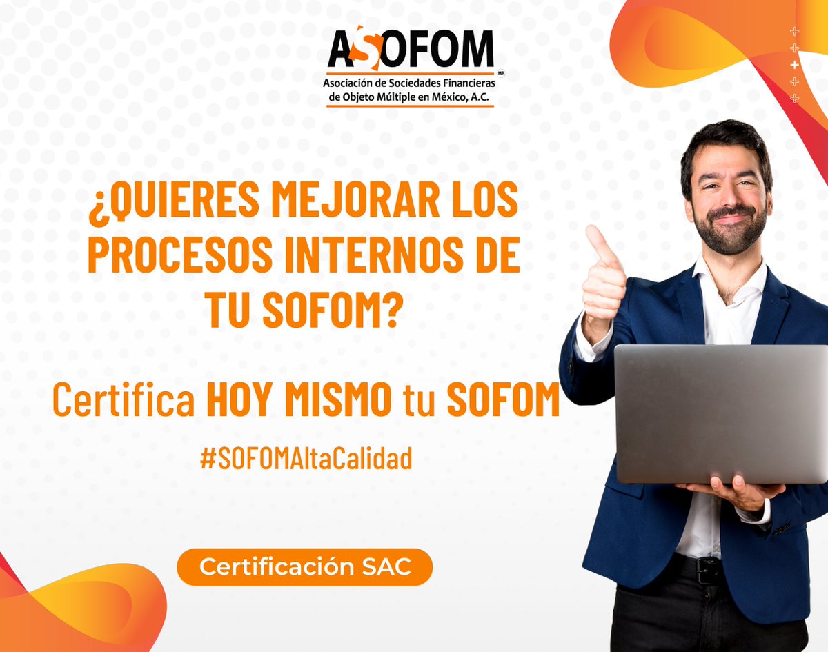 ASOFOM_OFICIAL's tweet image. Lleva tu #SOFOM  a otro nivel con nuestras certificaciones #ASOFOM 🤓
✅Digitaliza los proceso internos de tu equipo de trabajo
✅Califica las prácticas que se realizan en tu empresa
✅Actualiza las operaciones internas
Obtén más información ingresando a nuestra página web 🌐