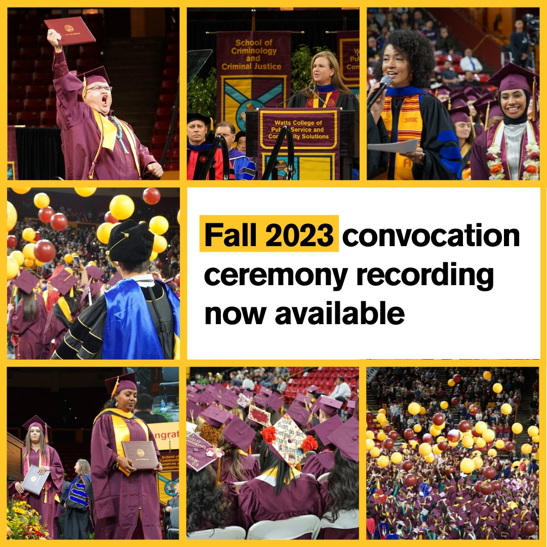 Relive the excitement of our fall 2023 convocation ceremony last night by checking out the live stream recording: video.ibm.com/recorded/13323… #ASUgrad #WattsGrad