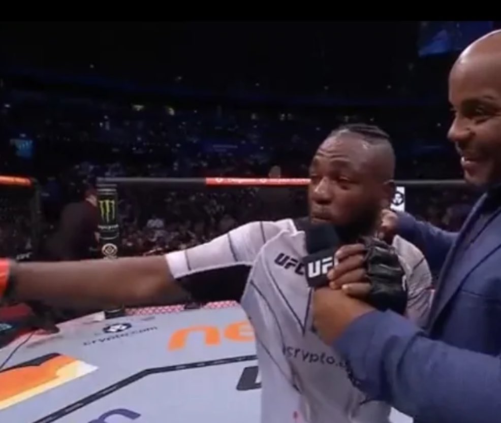 Remember at #UFC293 when everyone was dropping F bombs, DC didn’t know wether to laugh or pull the mic away 🤣 #MMATwitter