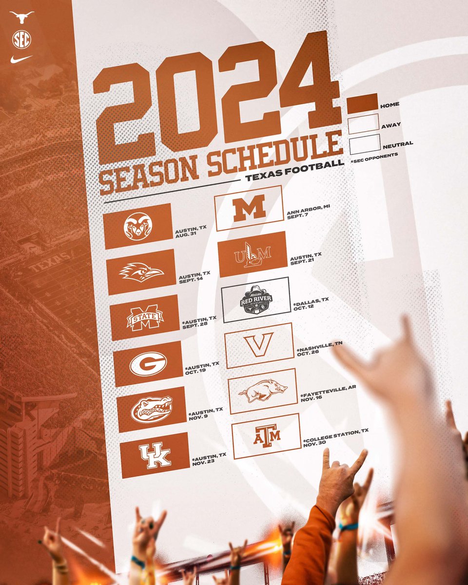 see y’all soon, <a href="/SEC/">Southeastern Conference</a> 🤘

#HookEm | <a href="/TexasFootball/">Texas Football</a>
