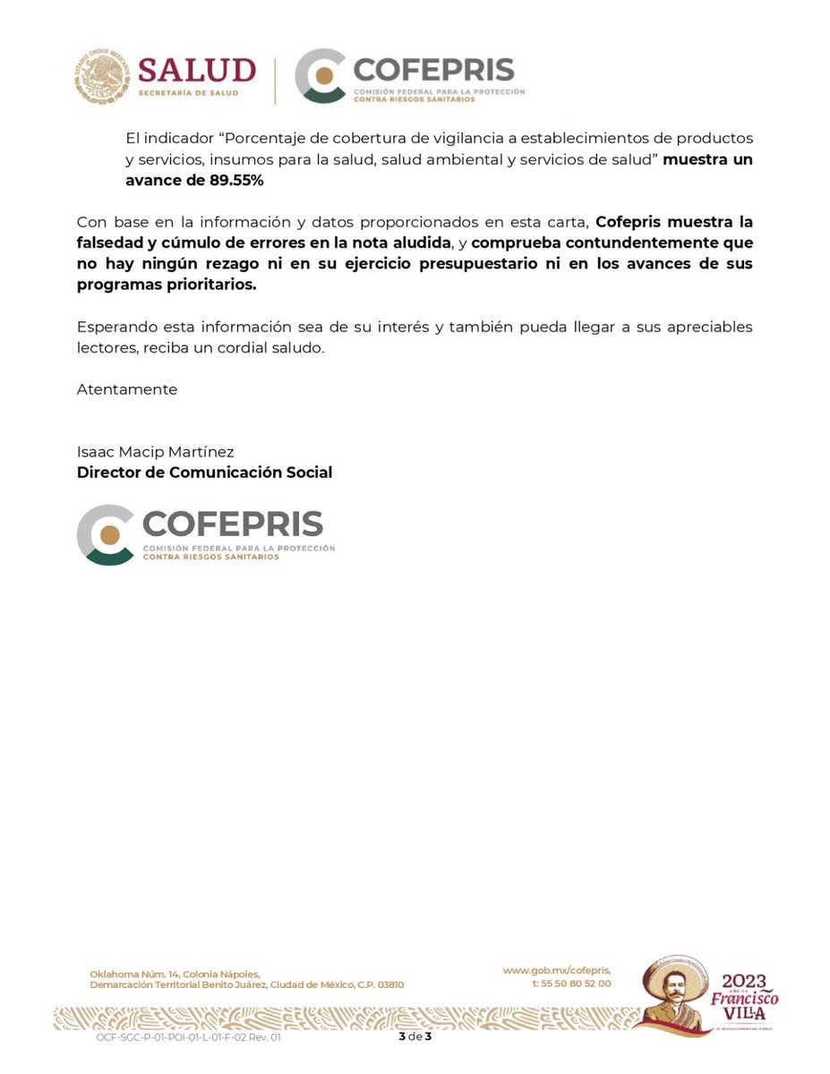 Cuando un medio como <a href="/eleconomista/">El Economista</a> manipula, tergiversa y miente sobre datos para engañar a la población, SOLO basta responder con la verdad. La transformación en <a href="/COFEPRIS/">COFEPRIS</a> está hecha y los avances son comprobables.