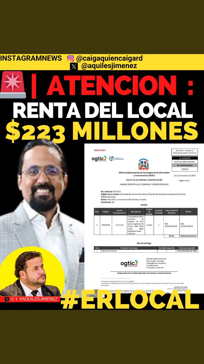 CabilmaCon's tweet photo. Ahora quiero preguntarle yo al delincuent3 de Bartolomé, @BartolomePujals  @OGTICRDO de quien cobró la comisión de arrendamiento de un local de 1000 m en $223 millones de pesos .

Nos estamos volviendo loco o es que este gobierno corrupto de los funcionarios de @luisabinader no… https://t.co/zbAxX9AQVb