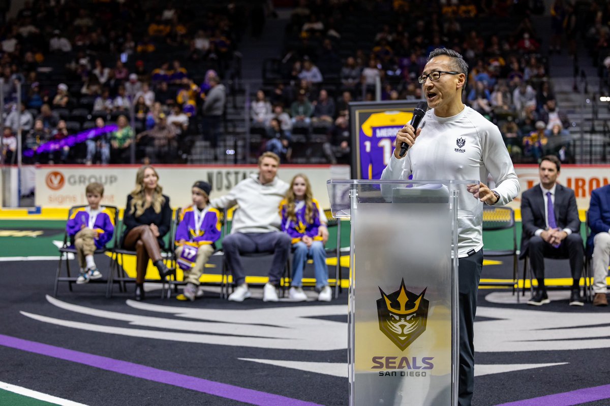 A night I’ll never forget. Thanks to <a href="/SealsLax/">San Diego Seals</a> and <a href="/joetsai1999/">Joe Tsai</a> - an amazing organization and an inspiring leader. I’m proud to retire as a Seal and humbled by this great honour.
I wore the number 17 for Phil, Chris, and Dustin Sanderson—it was a privilege to wear it.