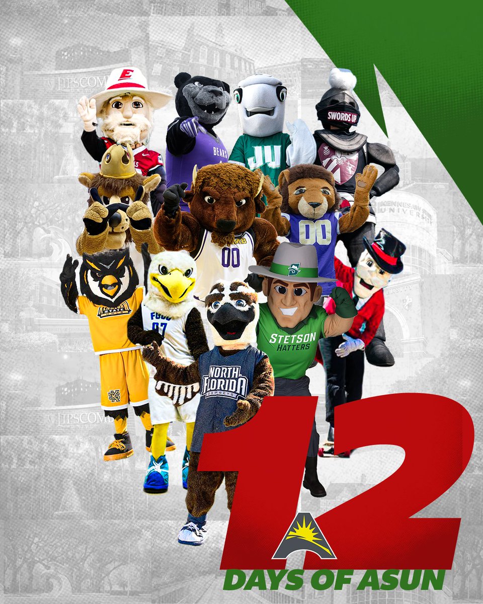Atlantic Sun Conference (@asunsports) on Twitter photo On the 1๏ธโฃ2๏ธโฃth day of ASUN my true love sent to me....๐โ๏ธ๐
12 <a href="/ASUNSports/">Atlantic Sun Conference</a> mascots cheering๐
#ASUNBuilt On the 1๏ธโฃ2๏ธโฃth day of ASUN my true love sent to me....๐โ๏ธ๐
12 <a href="/ASUNSports/">Atlantic Sun Conference</a> mascots cheering๐
#ASUNBuilt