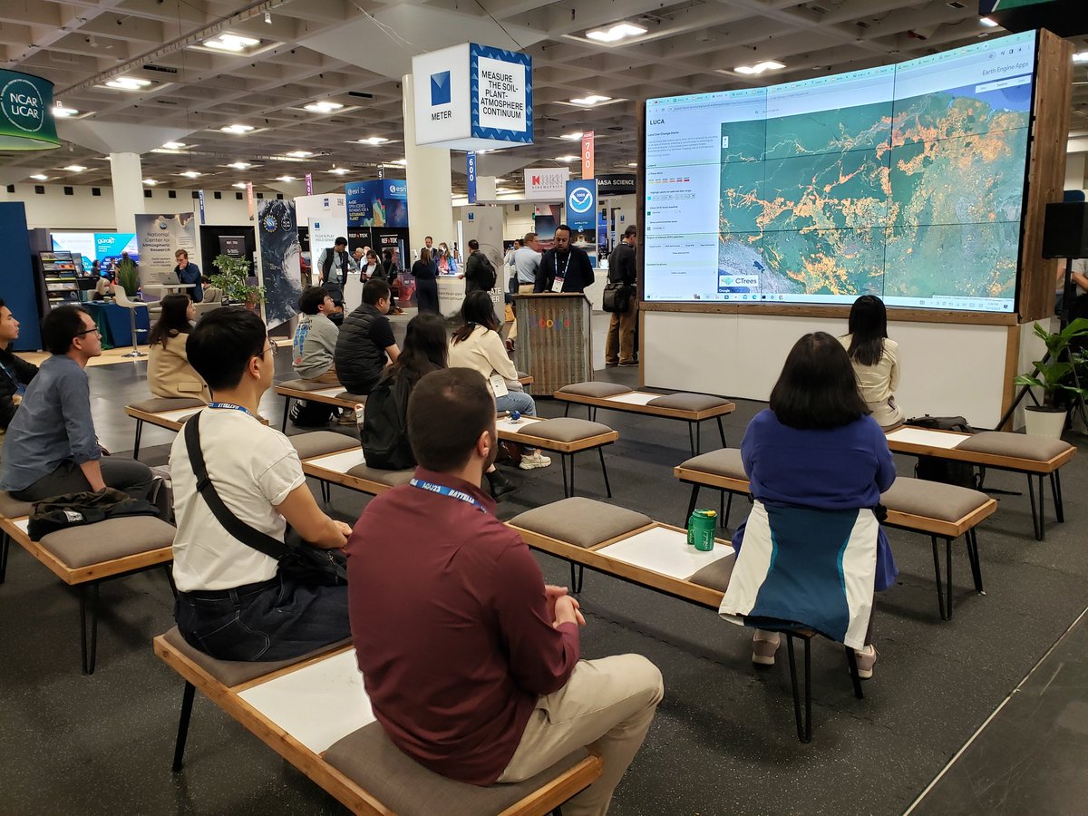 My colleague <a href="/DrAdugna/">Adugna G. Mullissa</a> is showcasing #LUCA the forest alert system from <a href="/CTrees_org/">CTrees</a> at the Google booth in #AGU23 right now. Come and have a chat if you are around :)