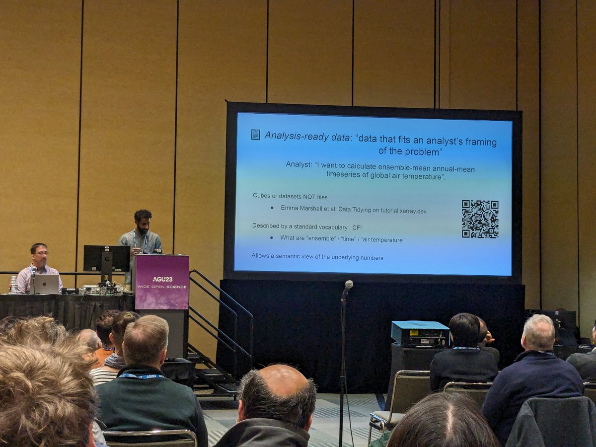 Great talk by @cherian_deepak ! cf-xarray can help bridge the semantic gaps between archival formats(NetCDF, h5) and usable data structures in xarray.