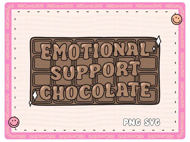 Who needs some chocolate right now? I know I do 🥹🍫 New PNG/SVG mental health design available in my shop ✨ Use it for cute stickers, tees, and other personal or commercial use projects! Find it here 🛍️ abcomicsvg.etsy.com/listing/163498…