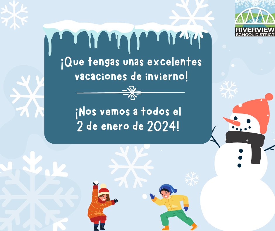 Have a wonderful Winter Break Riverview!

See you back in the new year - January 2, 2024!