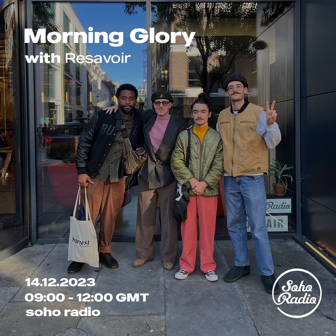 whence in London UK last month @resavoirrr recorded a quartet session for Morning Glory on @sohoradio – it airs tomorrow (Thursday) at 9am GMT, early birds tune into the broadcast via sohoradiolondon.com 🐛✨