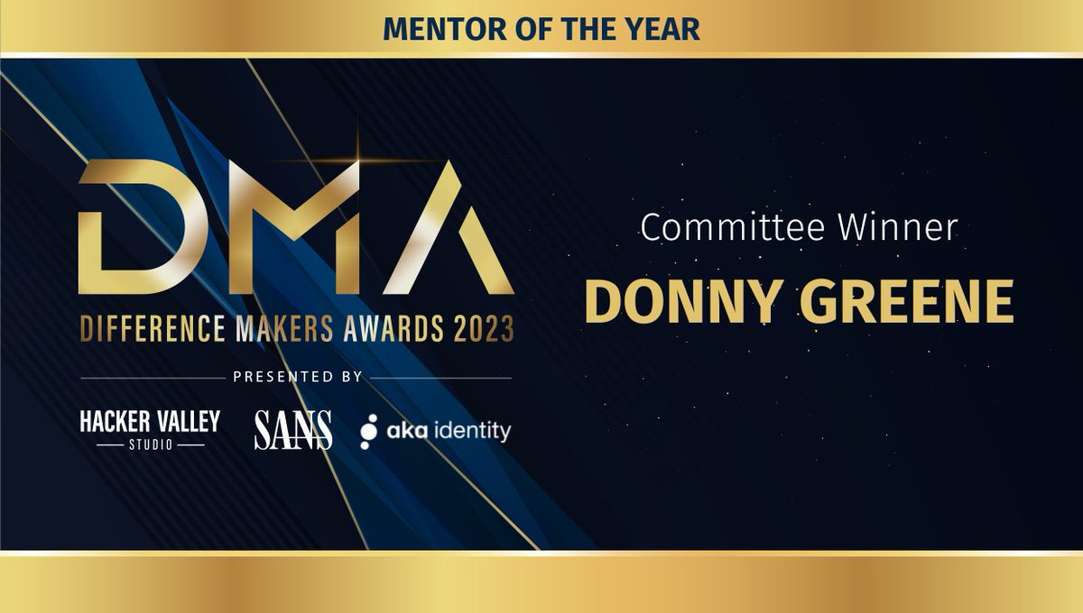 The Committee Winner for Mentor of the Year 👥 goes to <a href="/__redtape/">Donny Greene</a>! 

Congratulations! #SANSDMA