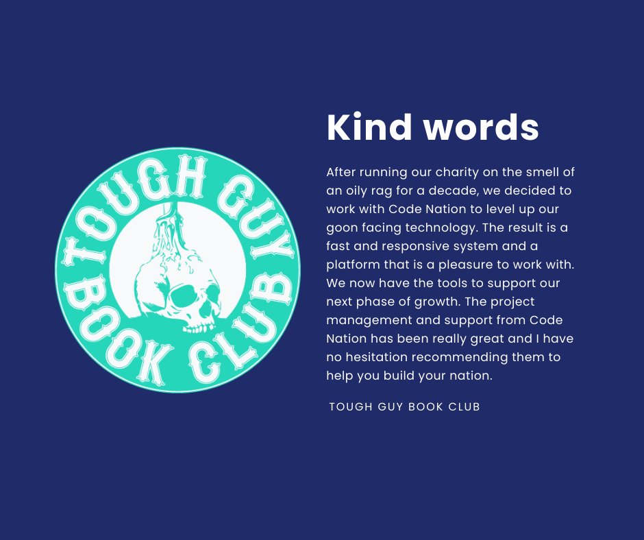 CodeNationCrew's tweet image. Another happy #website project client, with another awesome mission...
Tough Guy Book Club is all about putting heavy duty discussion back on the table at the pub.
There could be a chapter near you: toughguybookclub.com
#webdesign #webdeveloper #webdevelopment #Coding