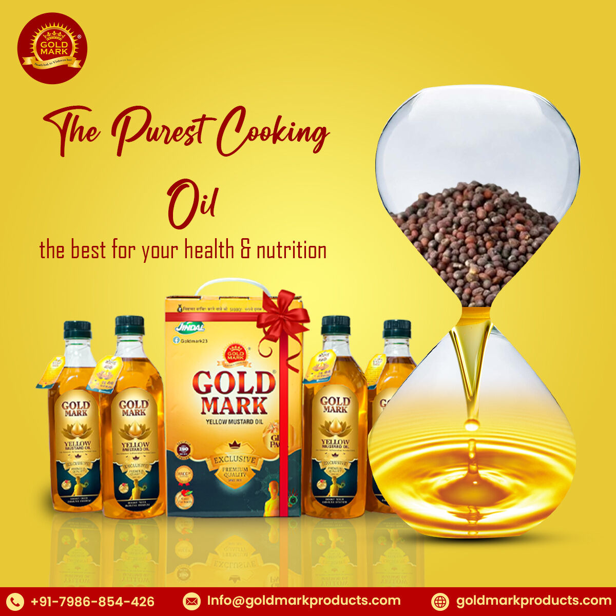 Enhance your culinary canvas with Goldmark Yellow Mustard Oil – a masterpiece in every drop! ✨

Shop Now 🛍️
For inquiries:
📲: 79868 54426
📫: Info@goldmarkproducts.com
🌍: goldmarkproducts.com

#GoldmarkFlavors #MustardOilMagic #CulinaryPerfection #GourmetEssentials #Kitchen