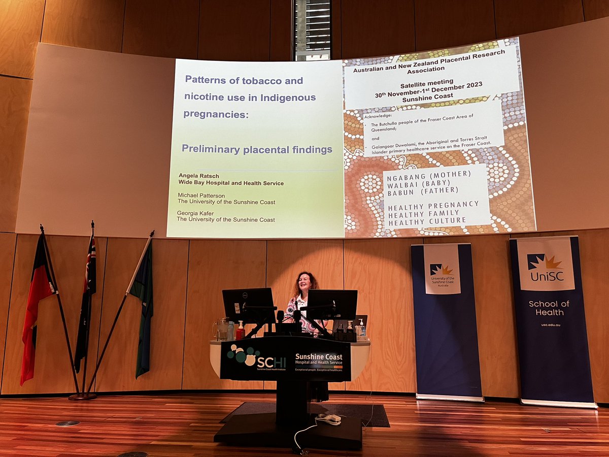 TBT 📣 Dr. Angela Ratsch presenting some interim findings from our research project co-designed with the Butchulla People at @ANZPRA1. We are so excited about what this project and what it has to offer in 2024 💪@widebayhealth @ResearchUSC_AU #healthforall