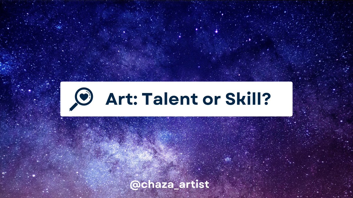 Good evening X world! 

Today’s #Wednesdaytopic, is an old debate: 

Is art a talent or a skill? 

In my case, I would say it is mostly a talent since I don't practice much and I never went to art school. 

However, I know artists who developed their skills over time and they