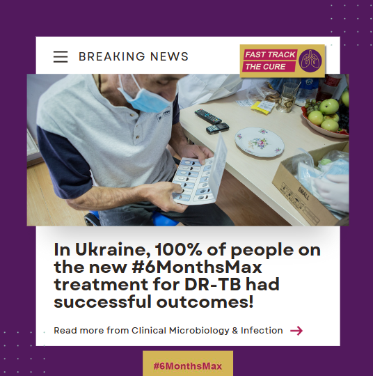 This new article👇 in Clinical Microbiology & Infection from Ukraine shows that all people treated with the new #6MonthsMax all oral regimen for DR-TB had a successful outcome! Before the new regimen it was <50% for highly resistant TB. clinicalmicrobiologyandinfection.com/article/S1198-… #FastTracktheCure