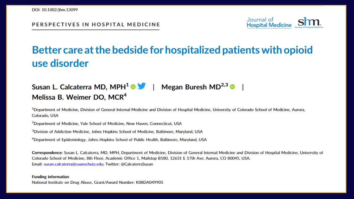 Check out this easy to read paper📝on how to address OUD in hospitalized patients, in-hospital substance use, and advocate for your patients.🙌🏼 #hospitalists Read more: bit.ly/3t8EY9U @calcaterrasusan @drmelissaweimer @drmeganburesh @hospmedicine