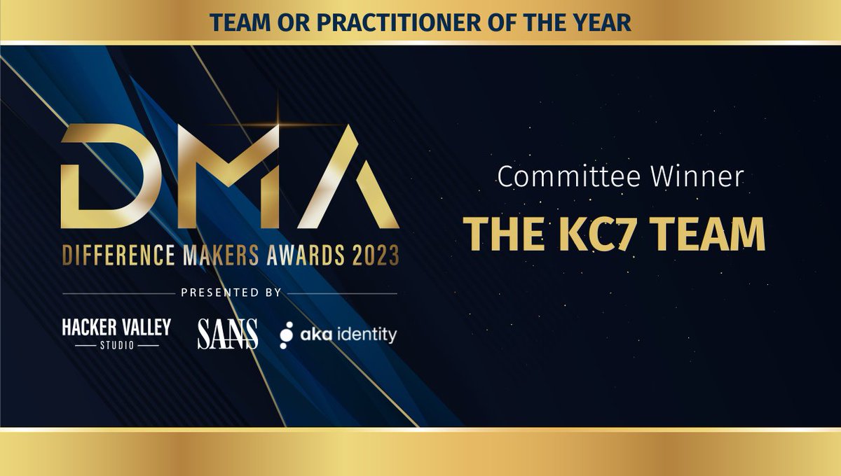 The Committee Winner for Team or Practitioner of the Year Award 🏆 goes to <a href="/KC7cyber/">KC7 - Cyber detective game</a>.

Congratulations! #SANSDMA