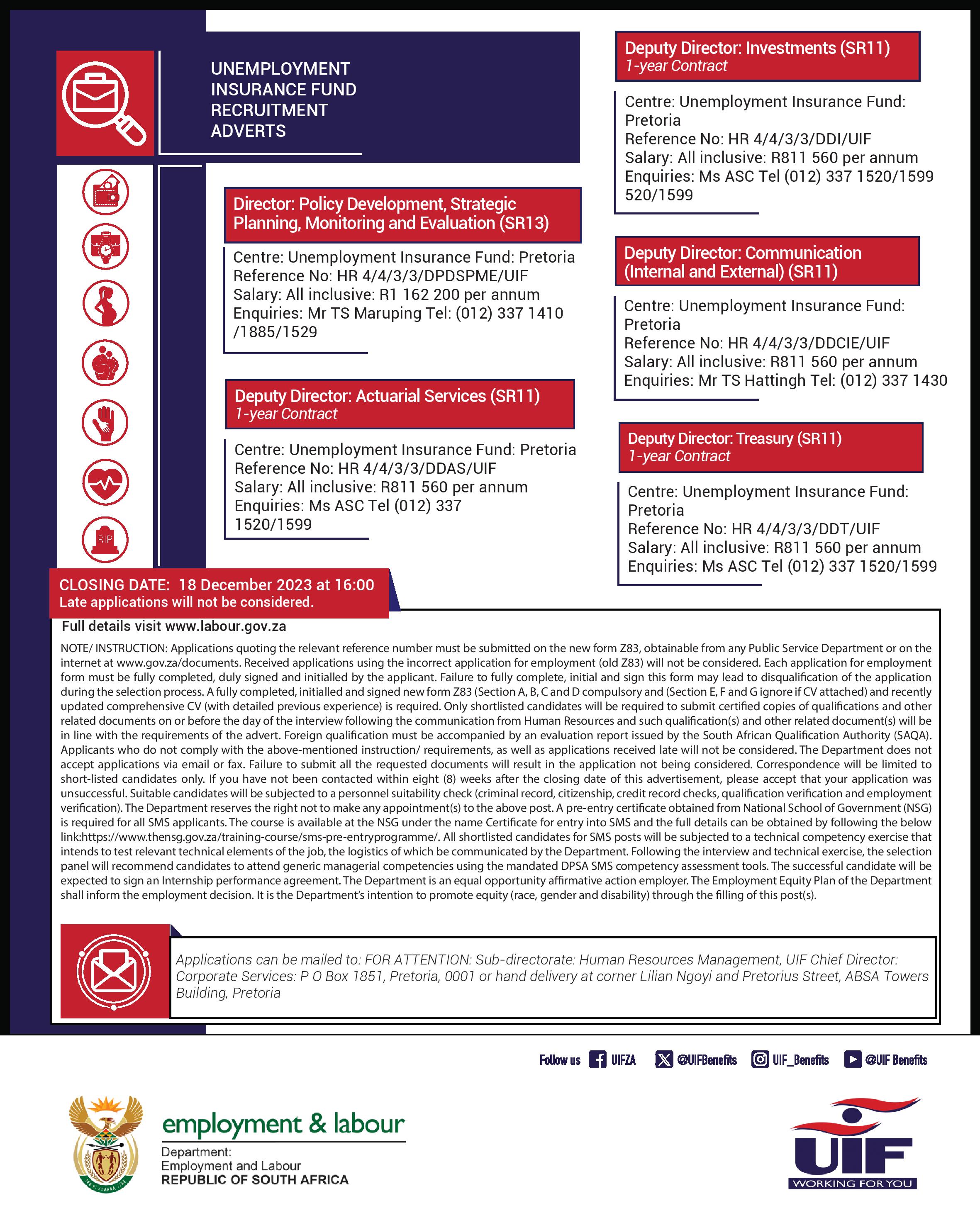 UNEMPLOYMENT INSURANCE FUND (UIF) na platformi X: „The #UIF is 