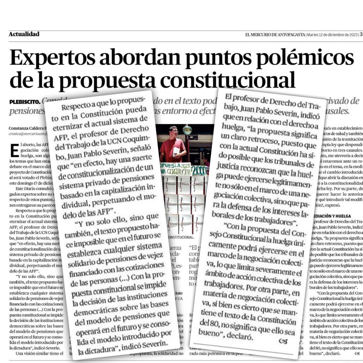 Proyecto de Constitución no solo perpetuaría el modelo de las AFP, sino que impediría desarrollar cualquier modelo solidario financiado con cotizaciones de las personas. Además, limitaría severamente derechos colectivos de los trabajadores.