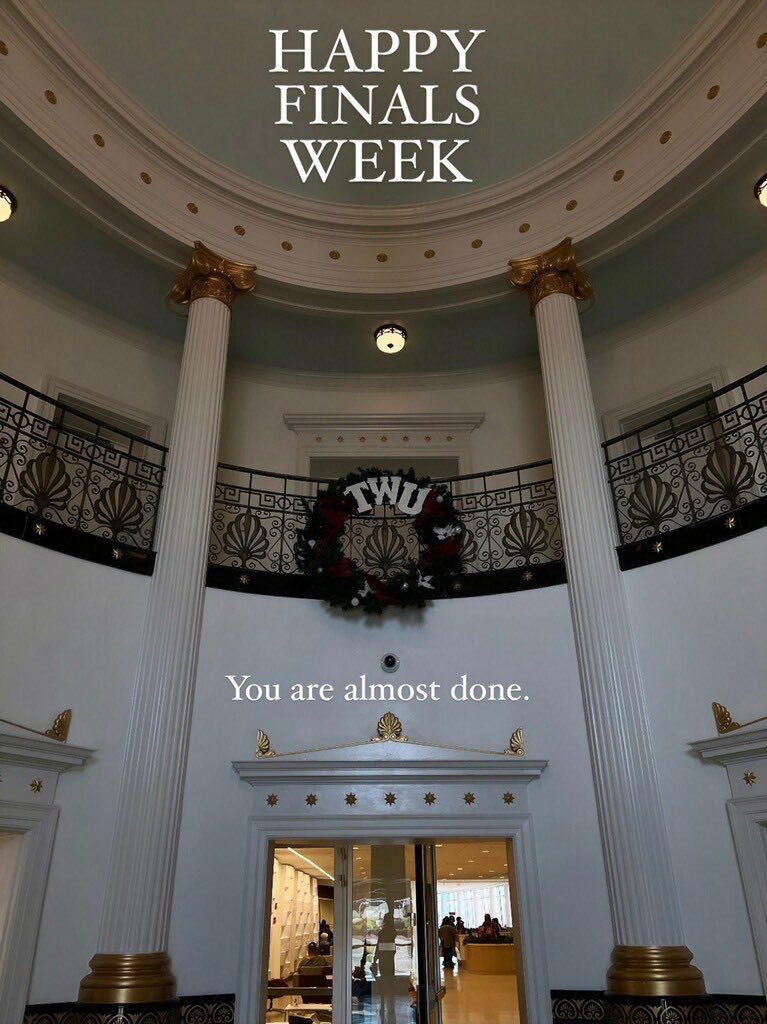 Happy Finals Week, Pioneers!🦉Keep pushing, you're almost to the finish line!🏁

#TXWomans