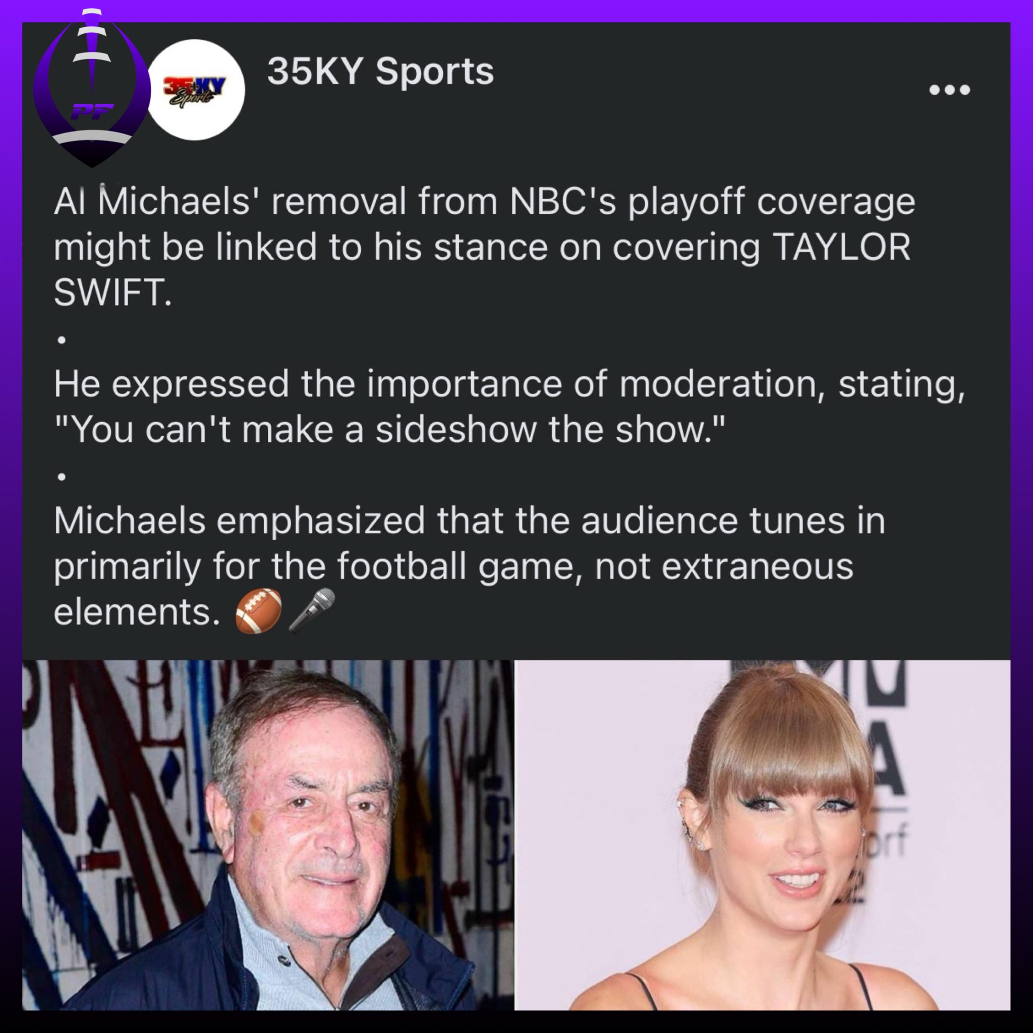 Al Michaels Says Taylor Swift Coverage Will Be 'in Moderation