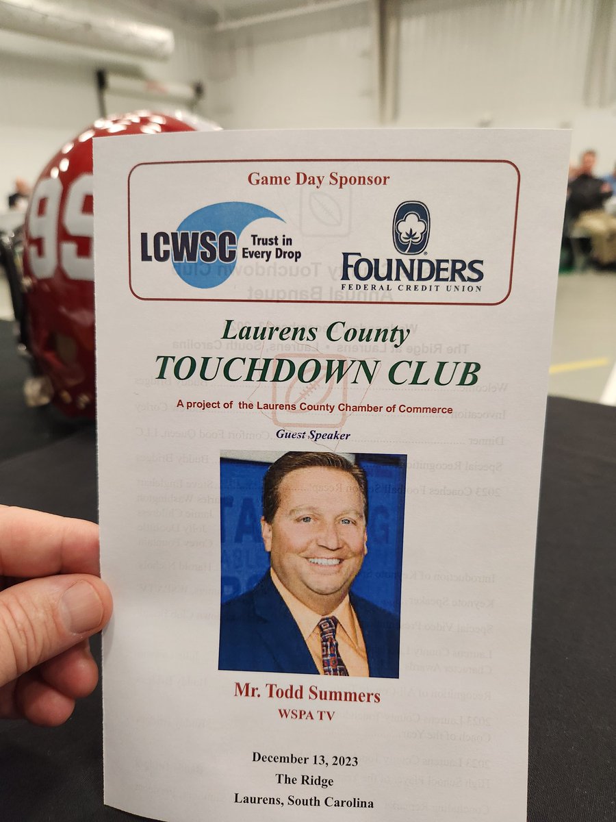 Harold Nichols (@nichols_harold5) on Twitter photo Thank you <a href="/ToddSummers7/">Todd Summers</a>
Great job tonight!.
#storyteller #LeadershipMatters
#footballfridaynights
<a href="/WSPA7/">WSPA 7NEWS</a> <a href="/CountyLaurens/">Laurens County Touchdown Club</a>
<a href="/Voice4BigRed/">Buddy Bridges</a> Thank you <a href="/ToddSummers7/">Todd Summers</a>
Great job tonight!.
#storyteller #LeadershipMatters
#footballfridaynights
<a href="/WSPA7/">WSPA 7NEWS</a> <a href="/CountyLaurens/">Laurens County Touchdown Club</a>
<a href="/Voice4BigRed/">Buddy Bridges</a>