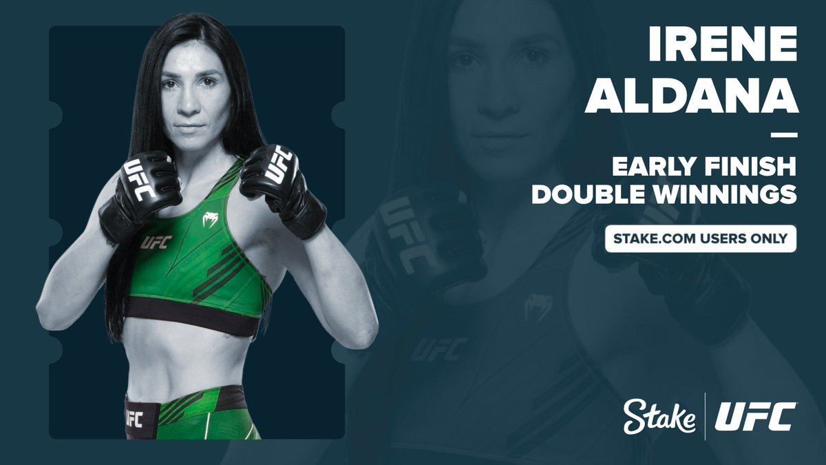 Get behind our very own @IreneAldana_ this weekend at #UFC296 🇲🇽 Back Irene Aldana in the Winner market and if she wins by early finish, you’ll earn double winnings up to $100! 💰 👉 bit.ly/46XGAkL
