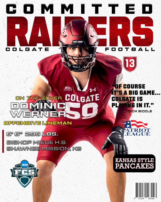 Dominic Werner (@moewerner) on Twitter photo #AGTG Committed!! #ThreeForTheGate
<a href="/Coach_Dakosty/">Stan Dakosty</a> <a href="/CoachBWalsh/">Brendan Walsh</a> <a href="/Rays_World9/">Uncle Ray</a> <a href="/ColgateFB/">Colgate Football</a> <a href="/coachjonholmes/">Jon Holmes</a> <a href="/grunny61/">Tim Grunhard</a> <a href="/ChrisGomez54/">Chris Gomez</a> #AGTG Committed!! #ThreeForTheGate
<a href="/Coach_Dakosty/">Stan Dakosty</a> <a href="/CoachBWalsh/">Brendan Walsh</a> <a href="/Rays_World9/">Uncle Ray</a> <a href="/ColgateFB/">Colgate Football</a> <a href="/coachjonholmes/">Jon Holmes</a> <a href="/grunny61/">Tim Grunhard</a> <a href="/ChrisGomez54/">Chris Gomez</a>