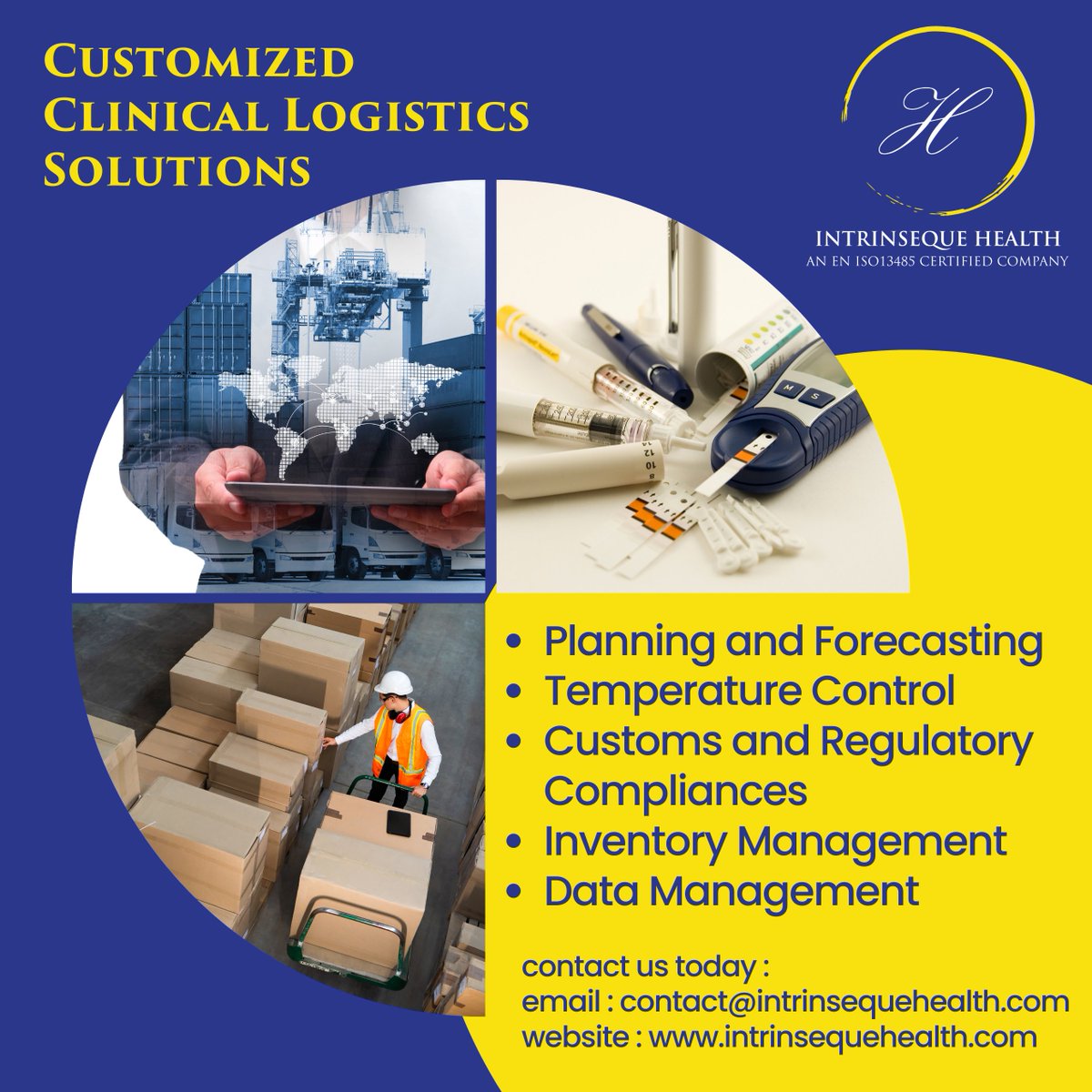 Customized Clinical Logistics Solutions

1. Planning and Forecasting
2. Temperature Control
3. Customs and Regulatory Compliance
4. Inventory Management
5. Data Management

#drugdiscovery #drugdevelopment #studystartup #clinicaltrials #healthcare #clinicalresearch #clinicalsupply