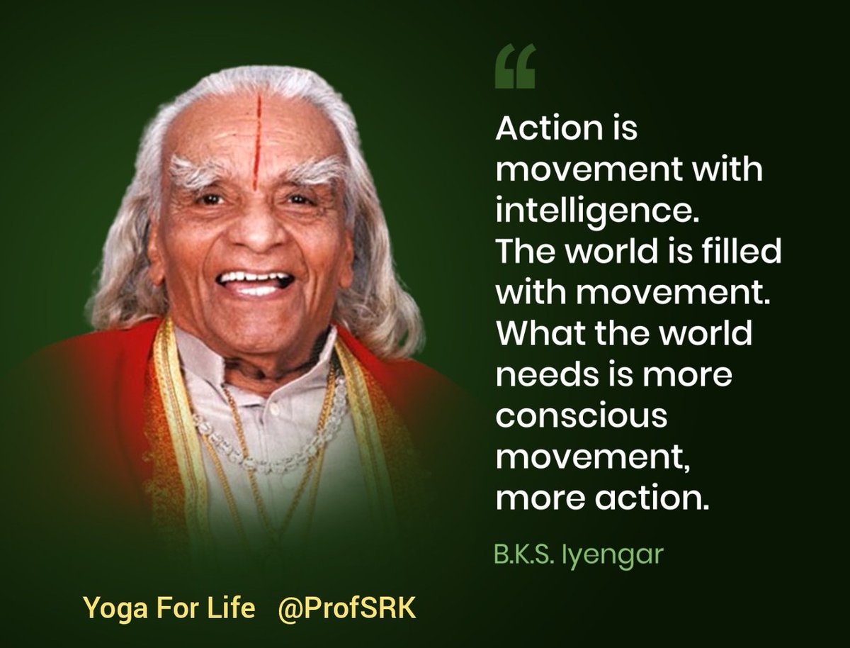 ProfSRK's tweet photo. Pranams to the renowned Yoga Guru, Founder of #IyengarYoga, Author of many books on #Yoga #Pranayama, Yoga Sutras of Patanjali & Philosophy, Father of Modern Yoga, PadmaVibhushan, Bellur Krishnamachar Sundararaja Iyengar Ji on his 105th Jayanti 🙏
#BKSIyengar #Yoga4All #Yoga4Life https://t.co/HXRDHaM5Qr