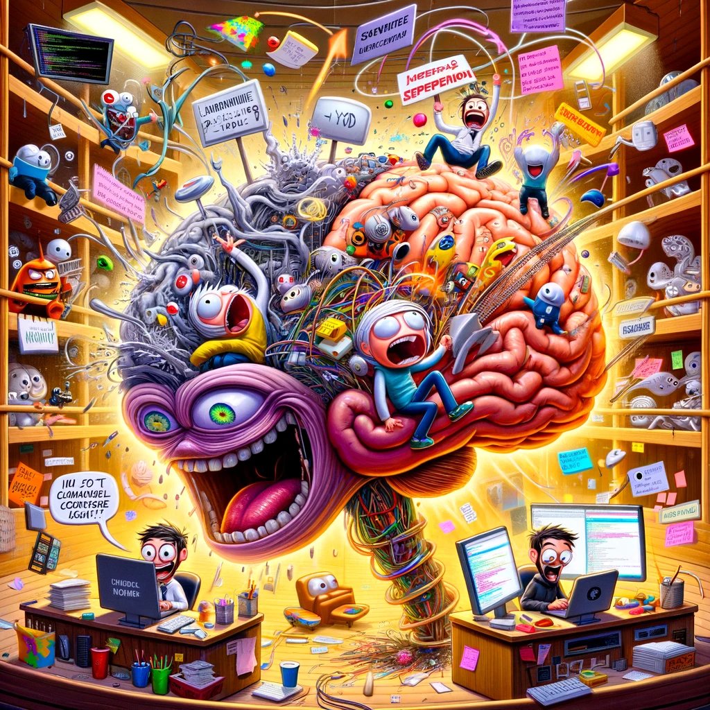 SedRicKCZ's tweet image. Ever wonder what a programmer's brain looks like on the inside? It's a wild ride! 🤯 Coding, memes, gaming, and a dash of chaos – all in a day's work! #ProgrammerLife #CodingChaos #InsideTheMindOfACoder 🎮💻🤪