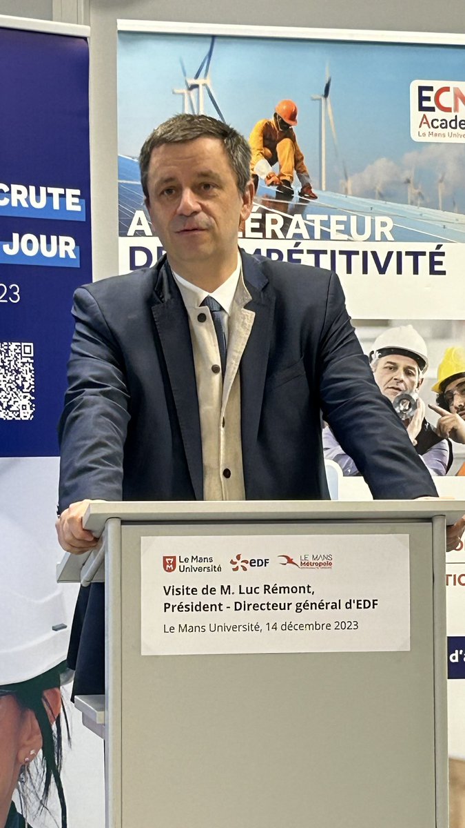 Déplacement du PDG du groupe <a href="/EDFofficiel/">EDF</a> à <a href="/LeMansUniv/">Le Mans Université</a> autour de nos activités de recherche et de formation dans le domaine du contrôle non destructif, belle reconnaissance de l'<a href="/ECND_Academy/">ECND Academy - Le Mans Université</a> et des activités de recherche du <a href="/LAUM_UMR_6613/">Laboratoire d'Acoustique de l'Université du Mans</a>