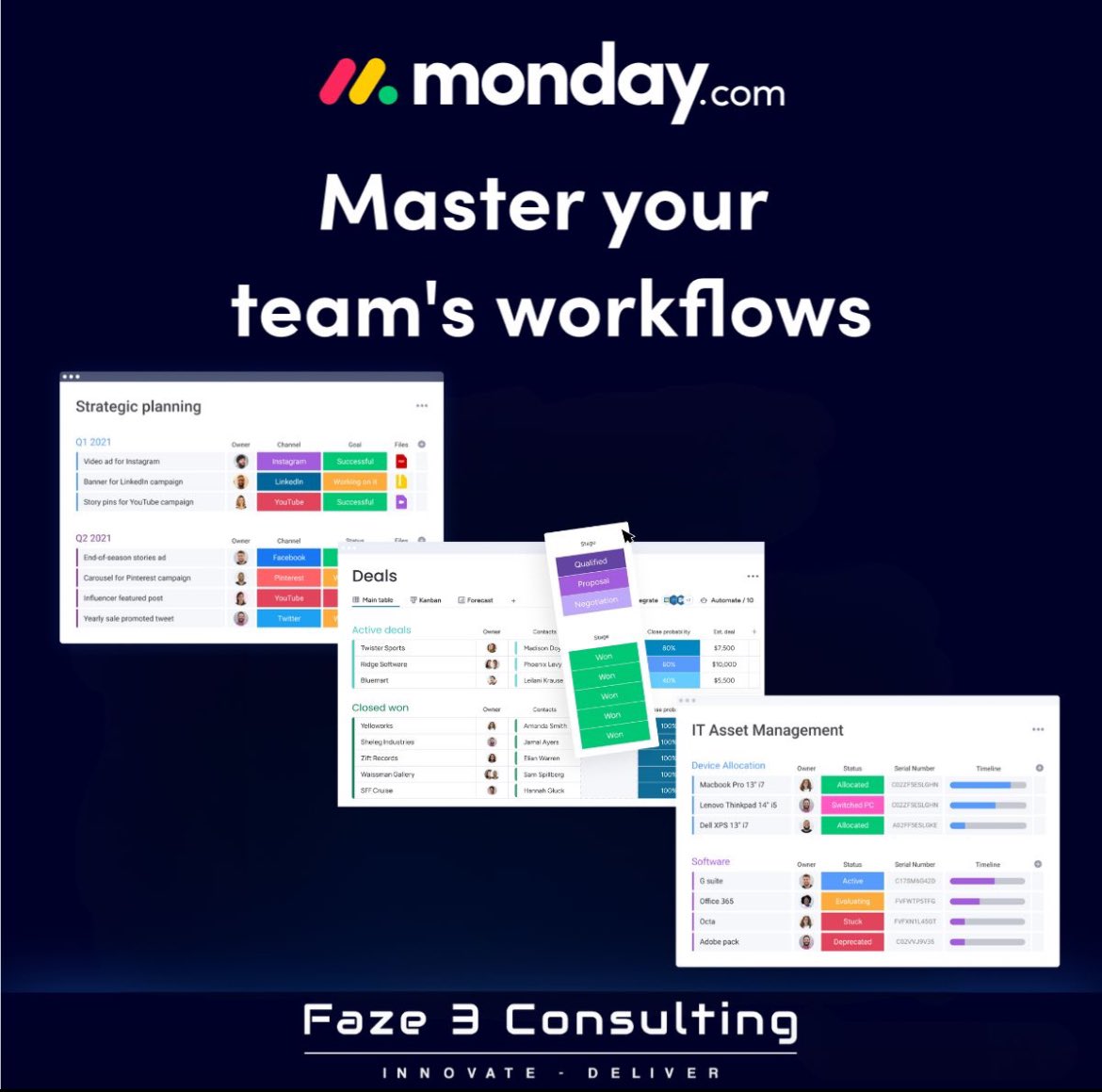 faze3consulting's tweet photo. Transforming workflows has never been smoother!  Excited to share how we leverage https://t.co/cGtJjGUwWe to streamline HR processes, master project planning, optimize asset management, and boost sales.
https://t.co/cGtJjGUwWe - One platform, endless possibilities! https://t.co/gA6jfMb19n