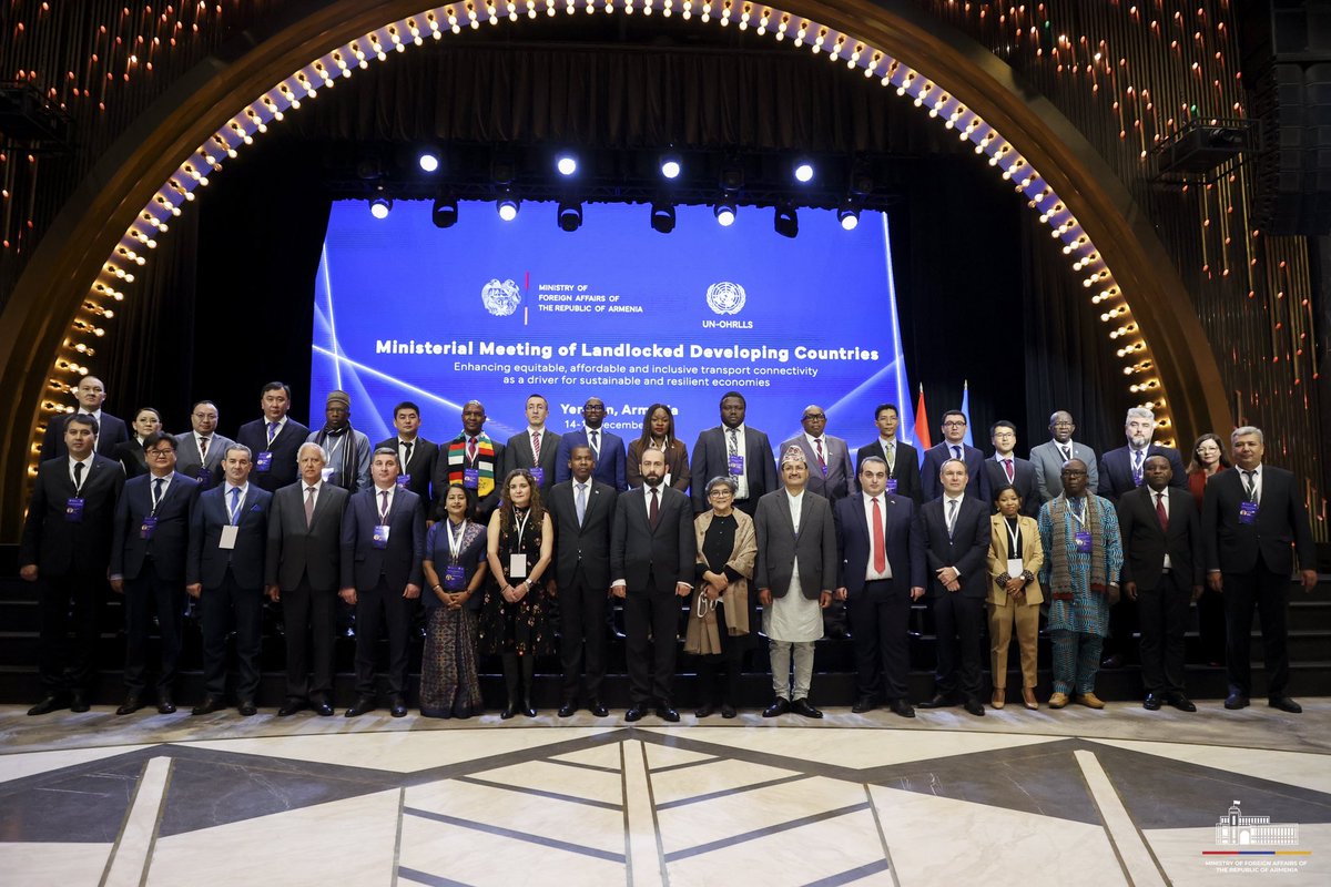 Honored to welcome over 35 high-level representatives of #LLDC member states, @UN agencies & development partners in #Yerevan🇦🇲 at our ministerial meeting.

High significance of transit-transport for LLDCs can’t be overemphasized & continue to remain high priority 4our countries.