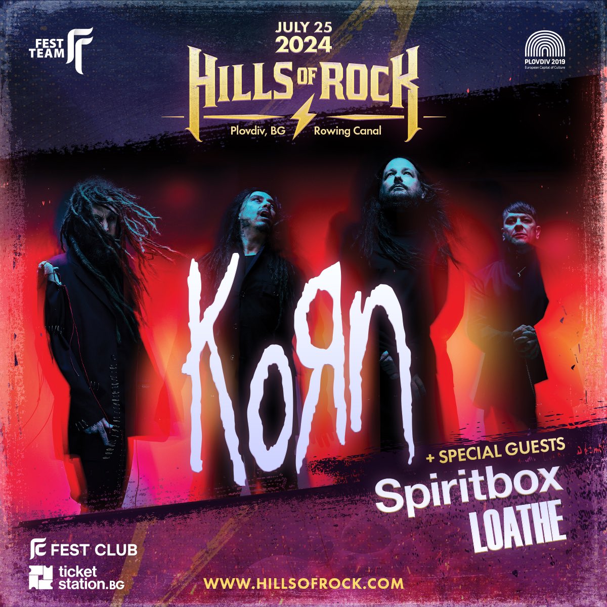 .@hillsofrock with @korn and @spiritboxband. Tickets available now at hillsofrock.com