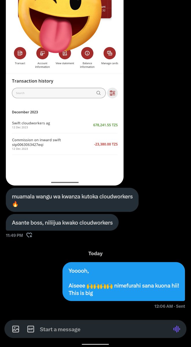 meetmelch's tweet image. Sasa uchague mwenyewe,

Ukafanye Intern ya 300K kwa mwezi, au upige remote jobs,

Almost 700K/Month, mtu kakomaa mwezi mmja kaona matokeo yake,

Nlishasema humu, wanaotoboa hua wanapotea kwanza kupiga kazi, wakirudi DM ni feedback kama hizi!

Au wewe unasema ni uongo bado? 😂😂