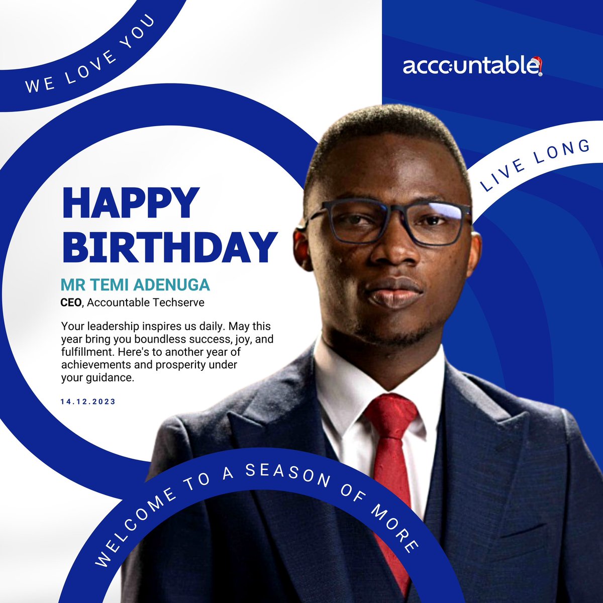 Another year wiser, another candle on the calculator! Happy Birthday to the brain behind Accountable Techserve, our fearless founder @temi_adenuga 🎂✨ May your days be as balanced as the best business books and as prosperous as a tax refund. Cheers to turning numbers into a