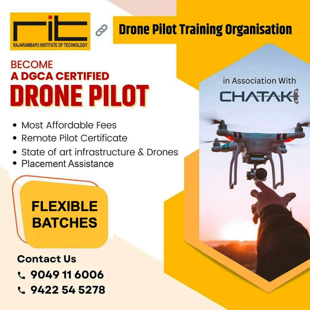 Become a government-certified (DGCA, GOI) drone pilot with a 10-year certificate validity from Rajarambapu Institute of Technology (RIT), Islampur, Sangli, Maharashtra, a DGCA-authorized RPTO.

#DroneTraining #DronePilot #LearnToFlyDrones #DroneSchool #DroneSkills #FlightTraining