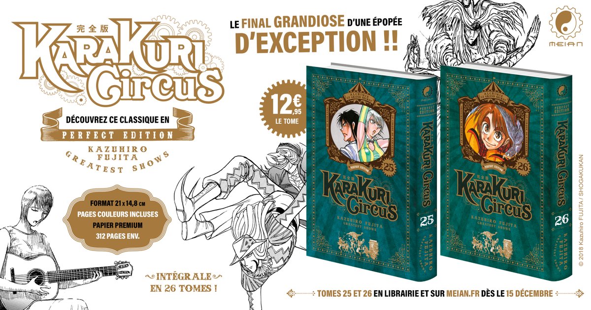 MeianFR's tweet image. Le grand final pour #KarakuriCircus !! 🎪
Ce vendredi sera à marquer d'une pierre blanche avec la conclusion de cette épopée enflammée 🔥

Masaru s'apprête à donner une ultime représentation qui restera gravée dans les esprits ! 🌪️